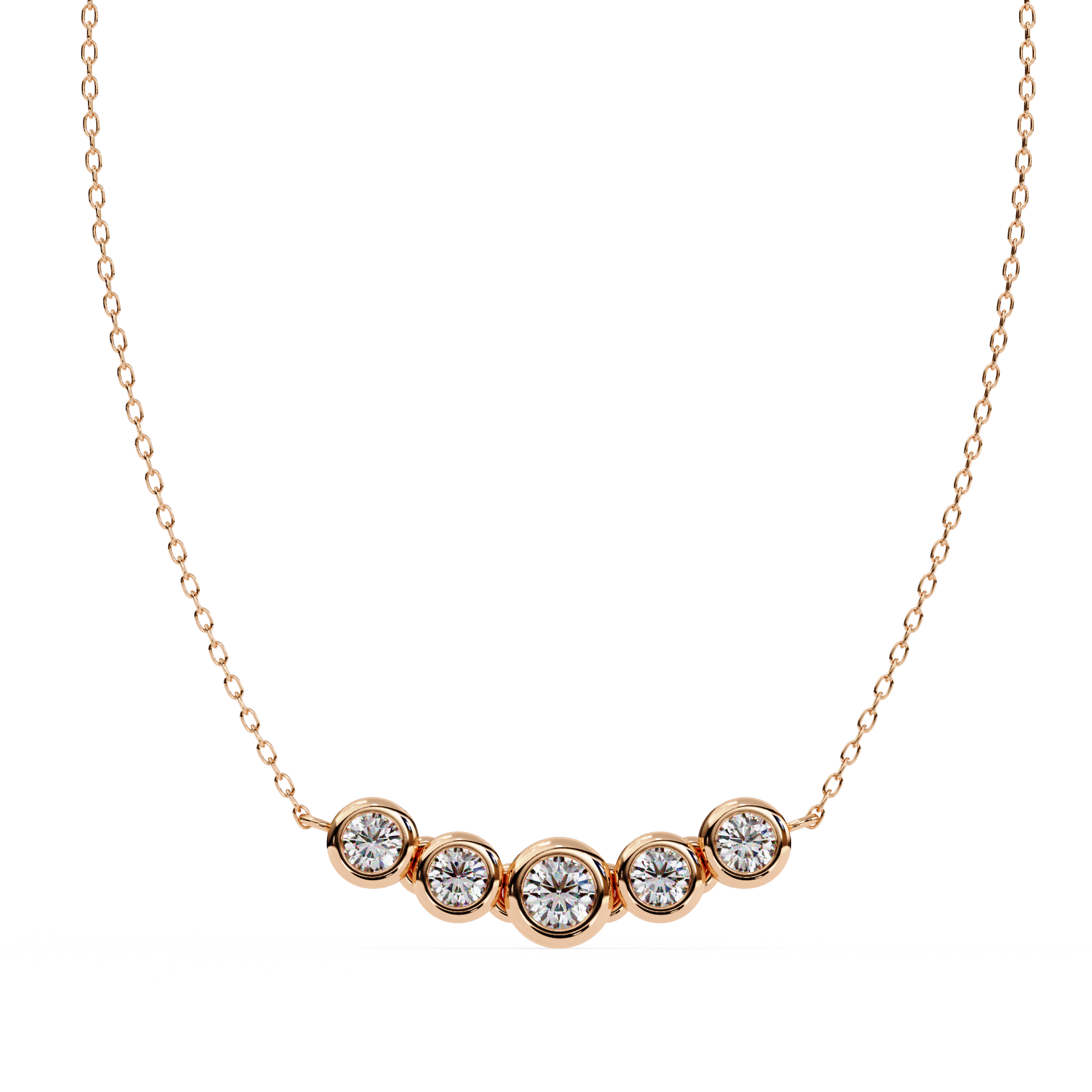 Solitairekart 0.26ct Bezel-Set Natural Diamond Bar Necklace-HI Color, VS-SI Clarity